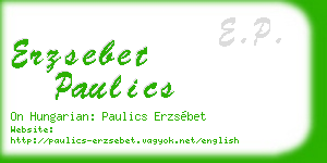 erzsebet paulics business card