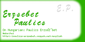 erzsebet paulics business card